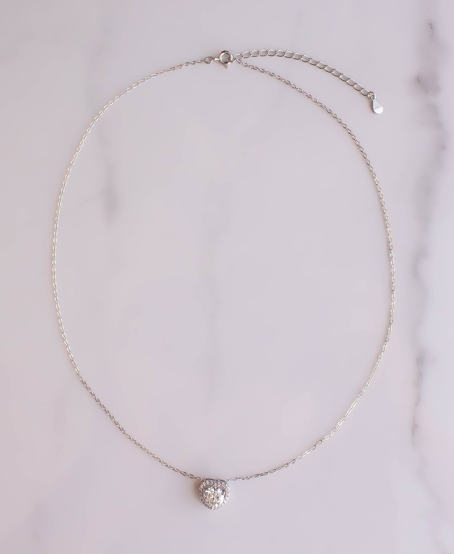 Moissanite Heart Halo Necklace