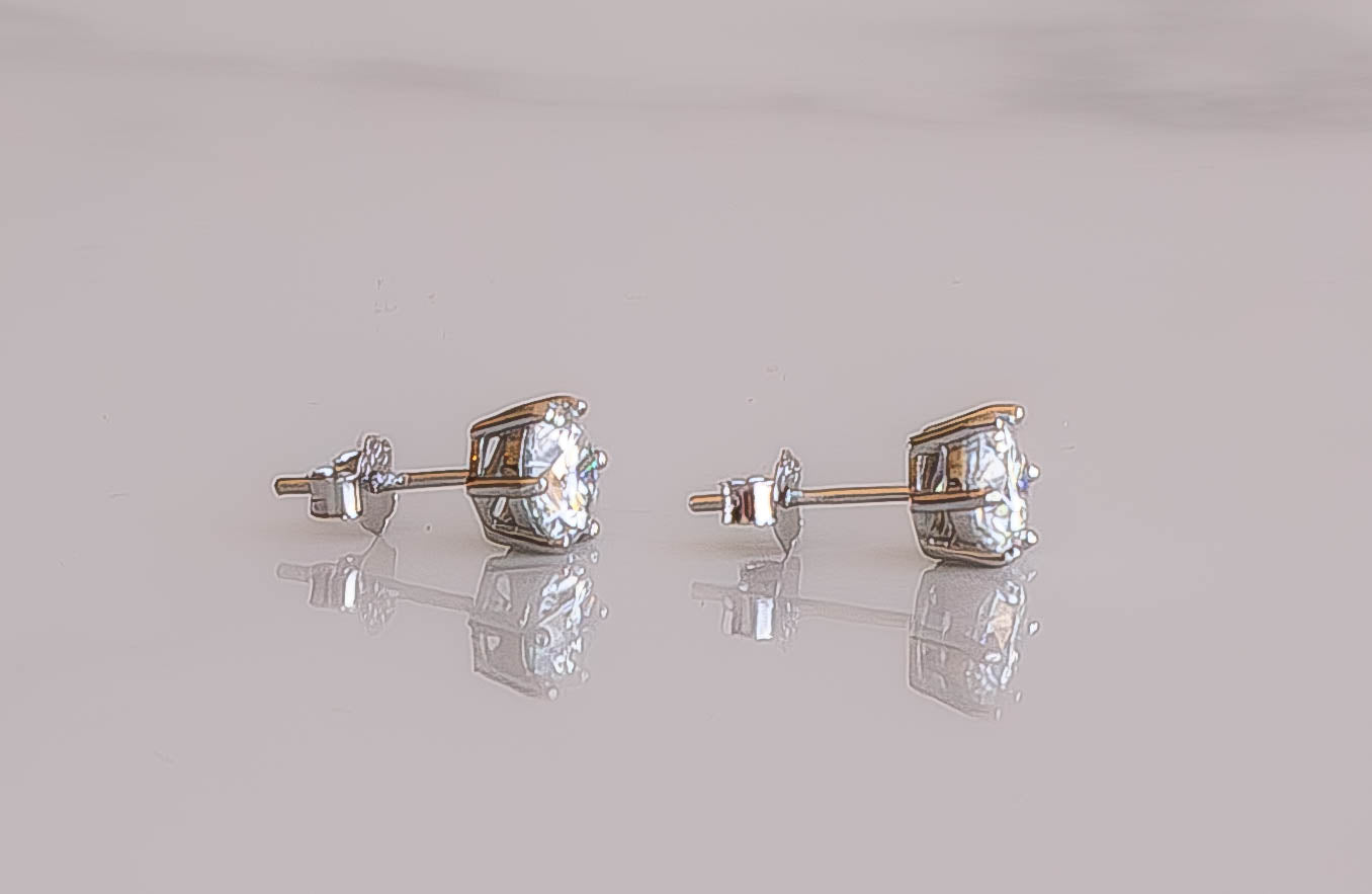 One-Carat Moissanite Studs