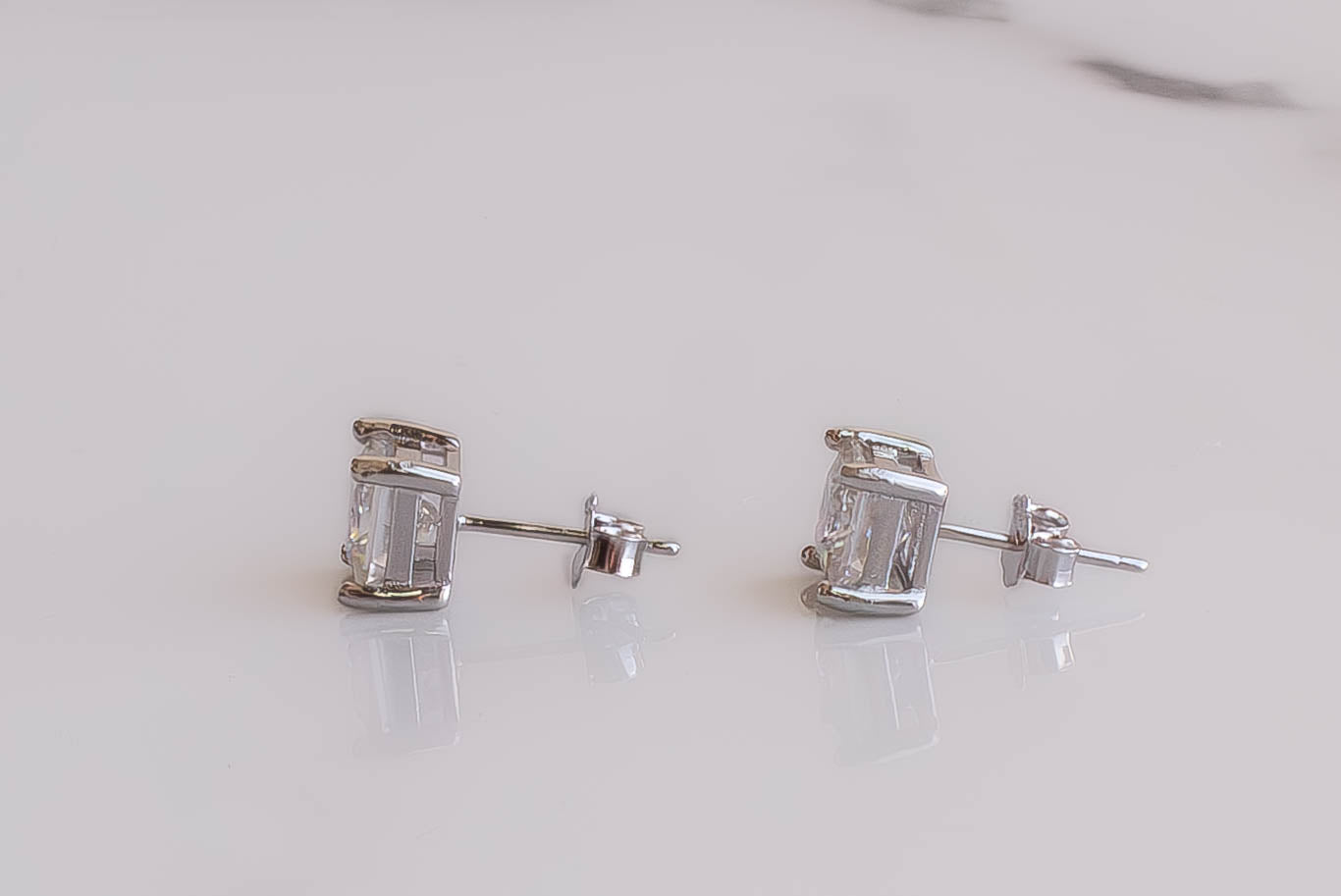 Moissanite Princess Cut Studs