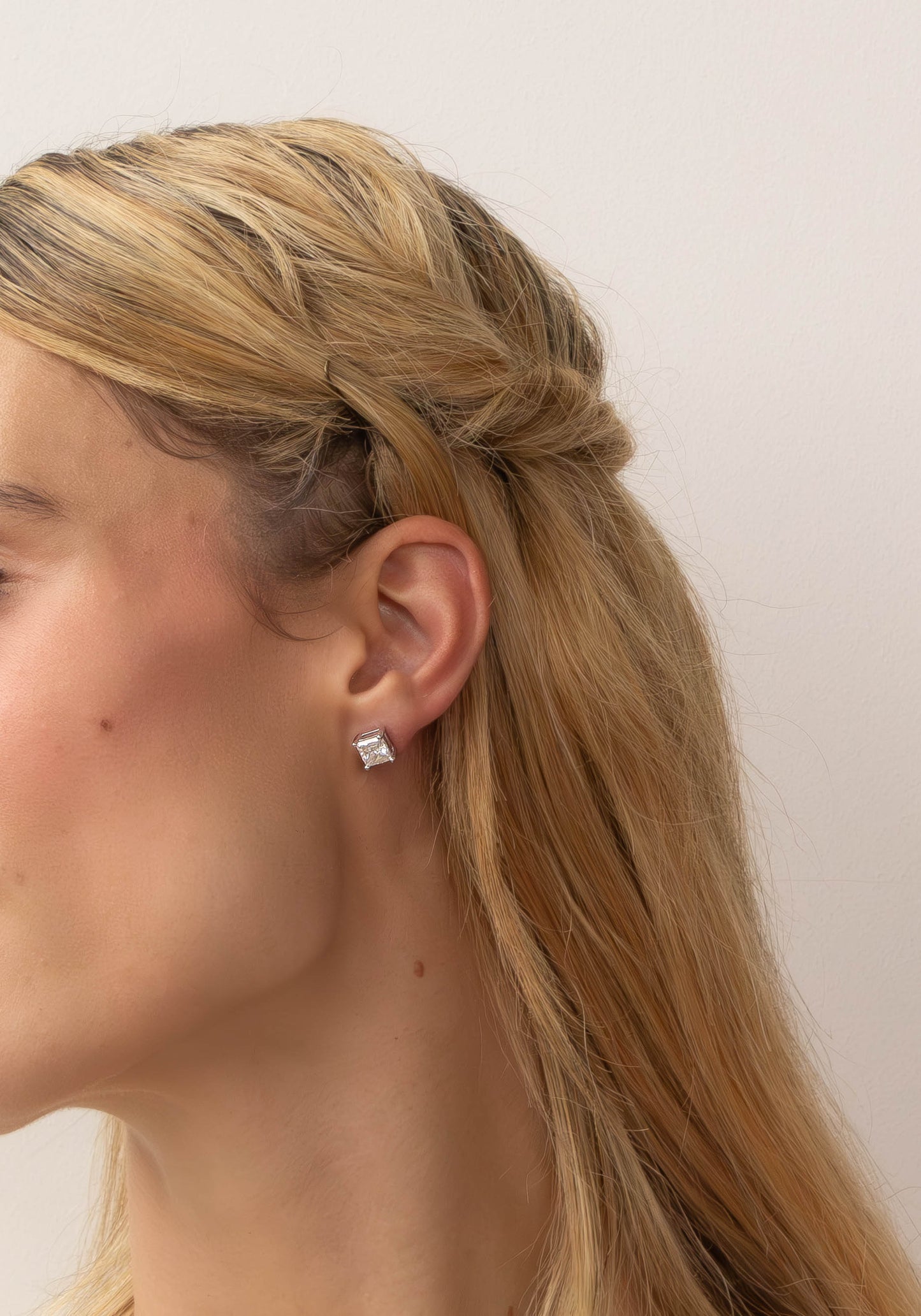 Moissanite Princess Cut Studs