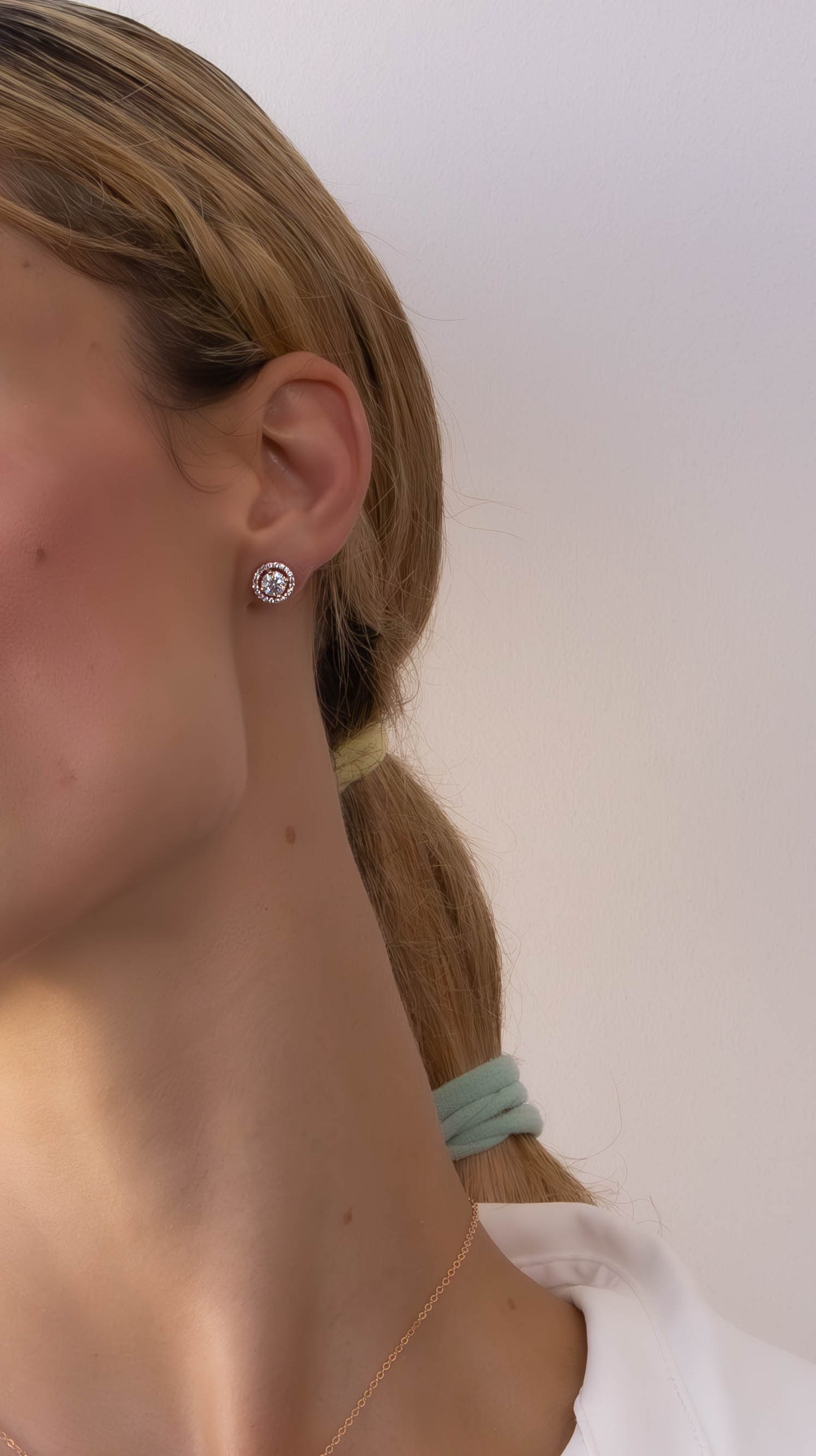 Moissanite Halo Earrings
