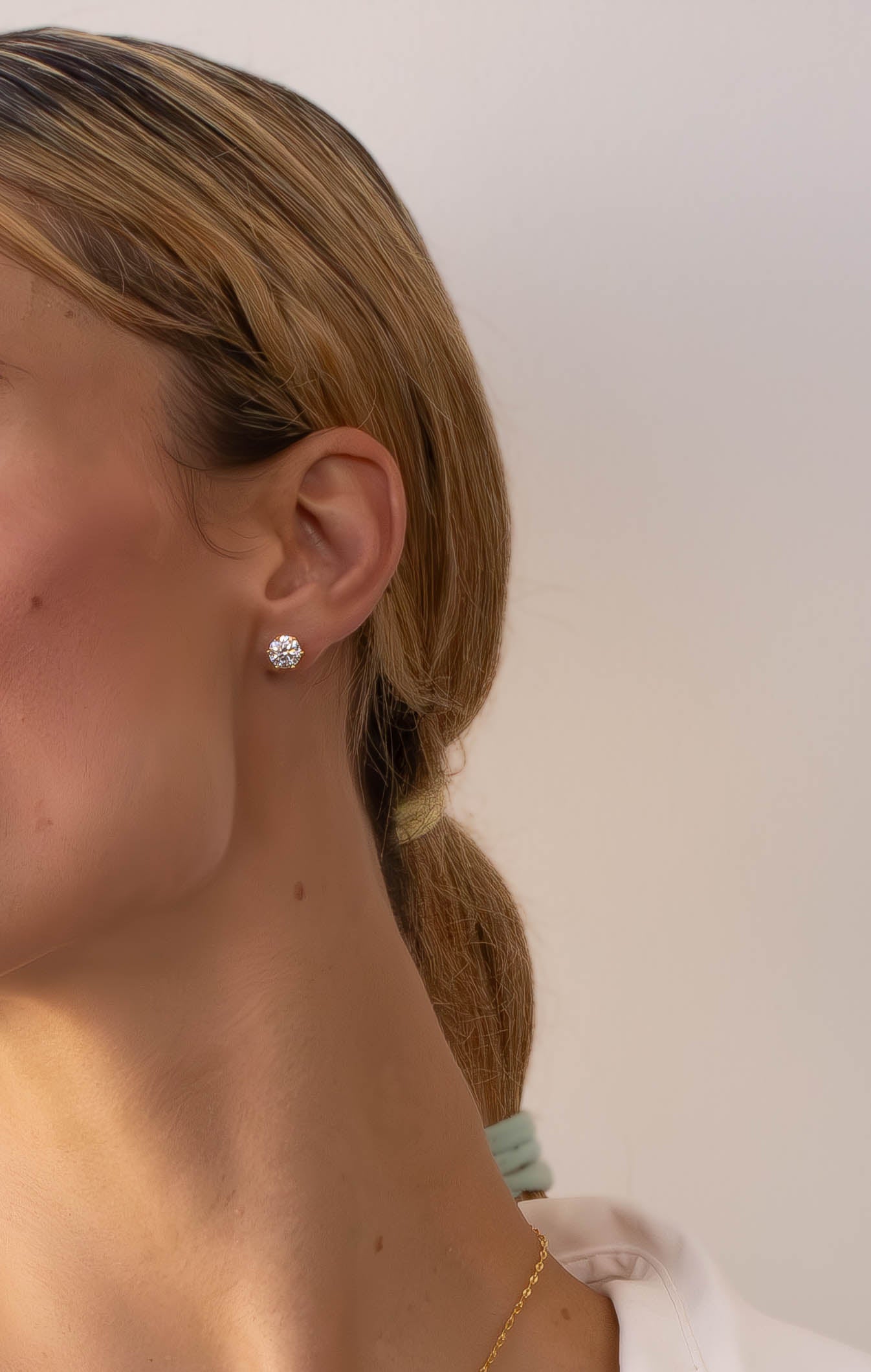 One-Carat Moissanite Studs