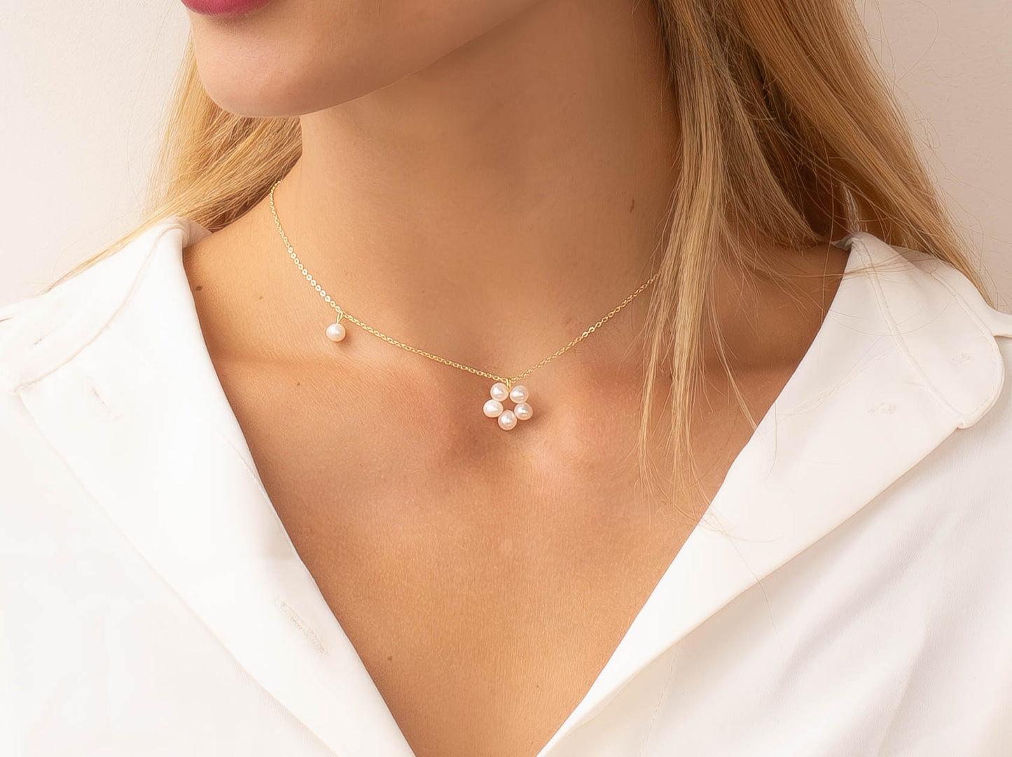 Hooped Pearl Necklace