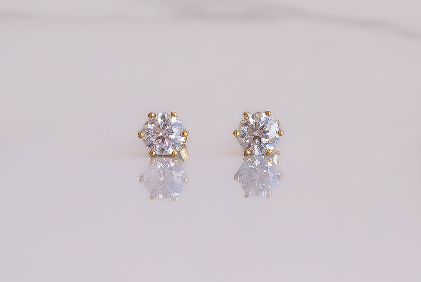 One-Carat Moissanite Studs