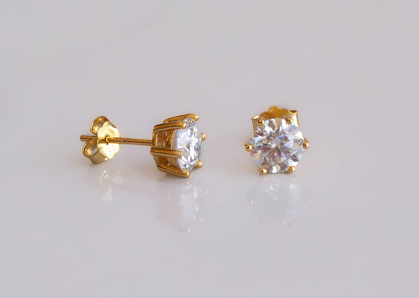 One-Carat Moissanite Studs