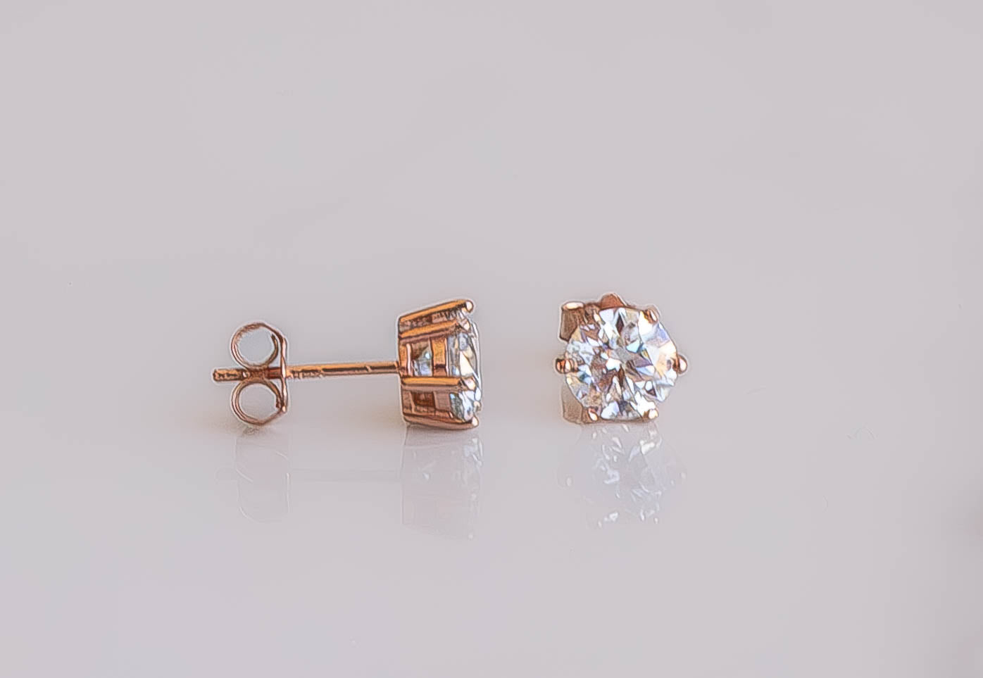 One-Carat Moissanite Studs