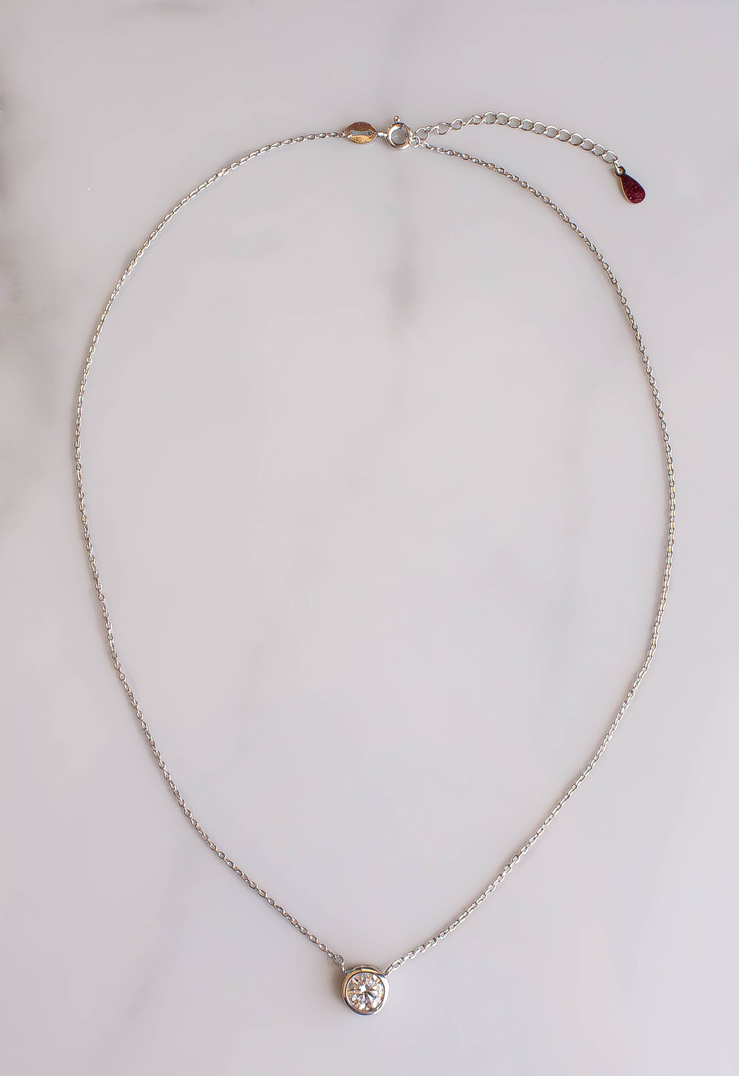 Bezel Set Moissanite Necklace