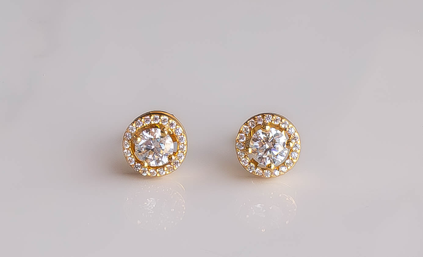 Moissanite Halo Earrings