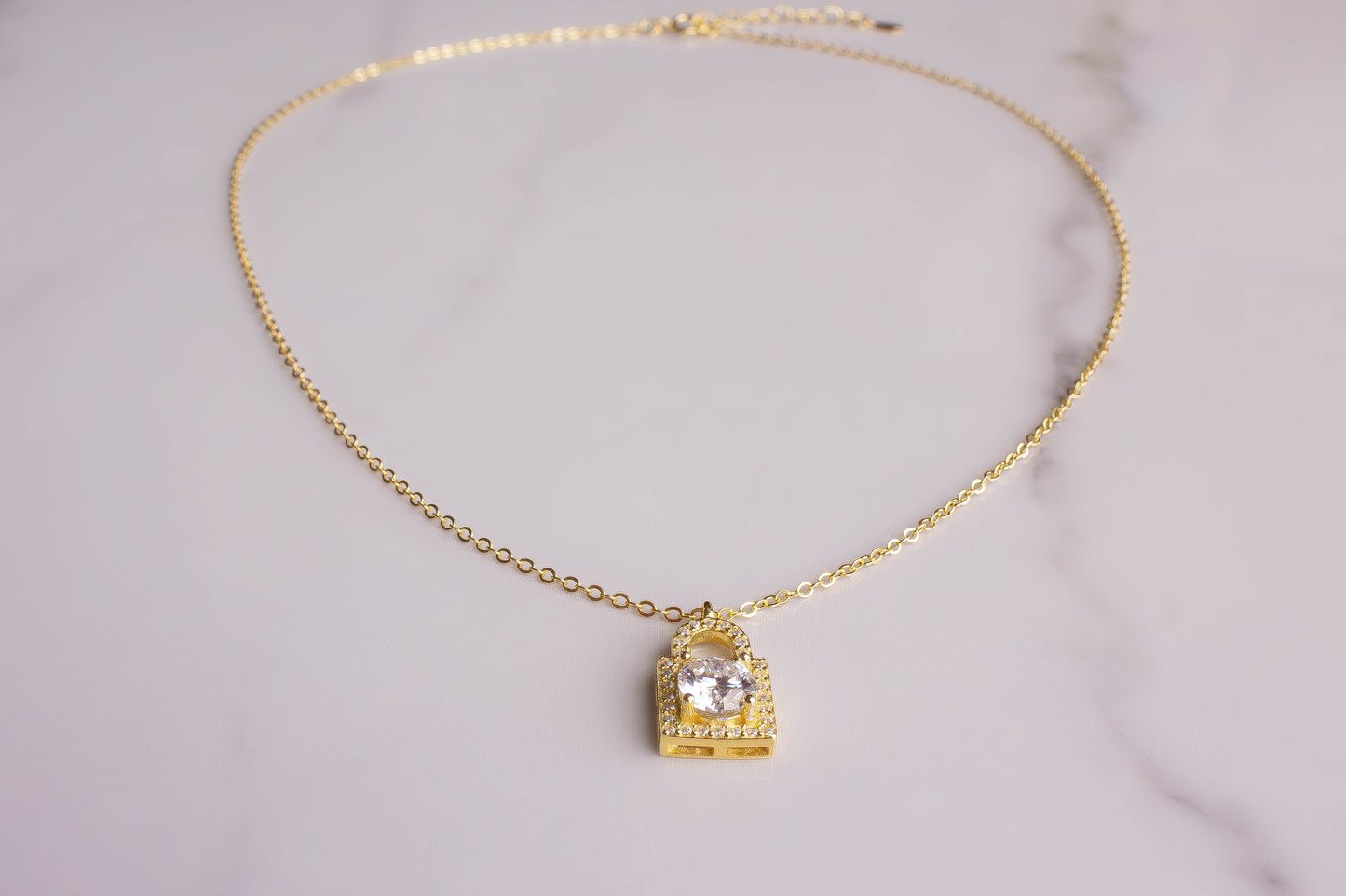 Moissanite Lock Necklace