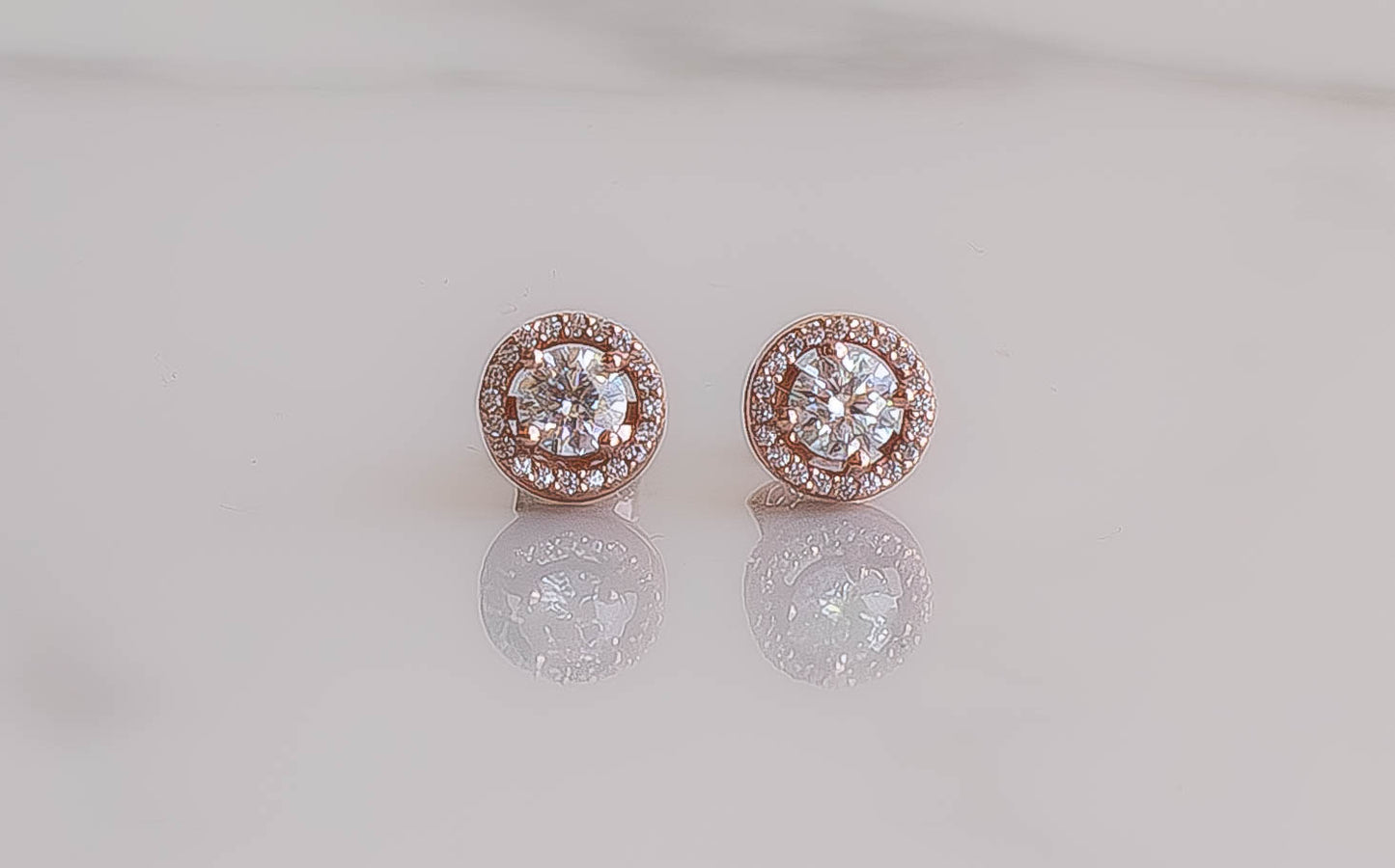 Moissanite Halo Earrings