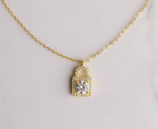 Moissanite Lock Necklace